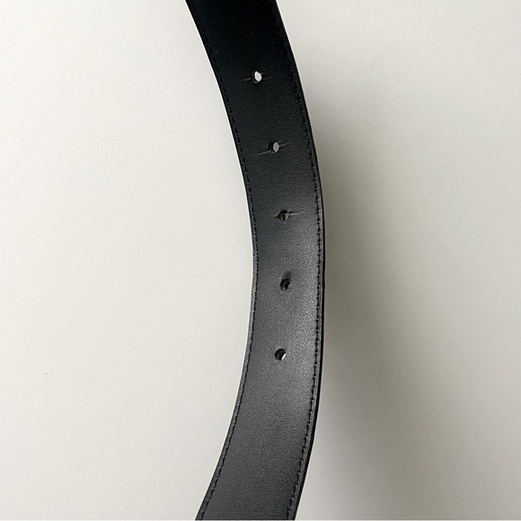 Genuine Leather Belt Black Brown Print Pattern Size 38 Unisex - Picture 9 of 10